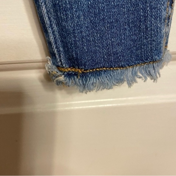 OshKosh B'Gosh Girl's Overalls Destressed Hem Blue Denim Bib Pants. Size 5/5A. - Picture 3 of 7